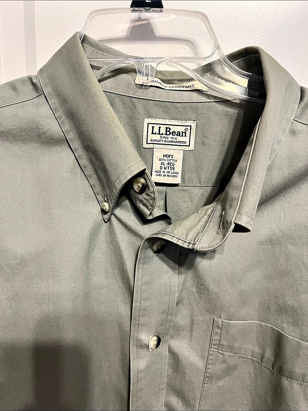 L.L.Bean gray Men's Wrinkle-Resistant Cotton Long Sleeve Button-Down Shirt